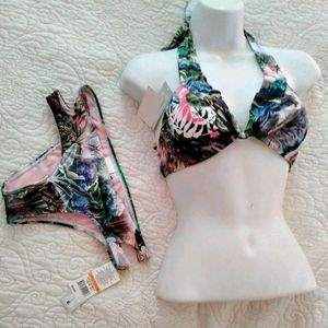 The Bikini Lab tropical print 2 piece swimsuit